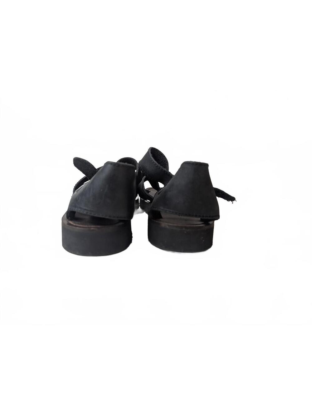Kenneth Cole Reaction Black Leather Strappy Sandals with Buckle Ankle Strap 11.5 - Picture 4 of 6